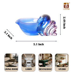 स्पष्ट क्रिस्टल आकार सीशेल मूर्तिकला महासागर घर सजावट फेंग शुई धन प्रवाह सकारात्मक ऊर्जा केंद्रबिंदु उपहार कला - Product Image 2