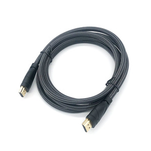 Câble HDMI 3M mâle à mâle, fil d'acier plaqué cuivre haute définition, maille grise et blanche noire pour connexion ordinateur-téléviseur - Product Image 1