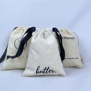 GOTS Certified Organic Cotton Drawstring Gift <b>Packaging</b> <b>Bag</b> Custom Logo Printed Dust <b>Bag</b> for Crafts Stickers Eco-Friendly Pouch - Product Image 6