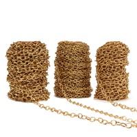 Chaîne à maillons ovales torsadés |   Chaîne en acier inoxydable plaqué or 18K PVD texturée pour la fabrication de bijoux DIY