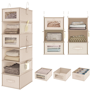 Cajón colgante Organizador <span class=keywords><strong>Armario</strong></span> Marco de almacenamiento Carpeta Estante Estantes <span class=keywords><strong>Carpetas</strong></span> Ganchos Armarios Tela Compacto - Product Image 1