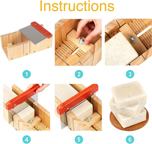 Wooden Soap Loaf Making <b>Mold</b> Set, Contains a Rectangle Silicone <b>Mold</b> with Wood Box + a Wooden Cutter Base + 2 Metal Cutters - Product Image 5