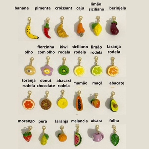 Desfile de Frutas |   Colgante de Acero Inoxidable con Baño de Oro PVD de 18K y Esmalte para Fabricación de Joyas |   Duradero, Impermeable e Hipoalergénico - Product Image 3
