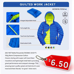 Áo khoác may chần bông Áo ghi lê nhẹ may chần bông Áo khoác làm việc màu đen may chần bông Áo khoác chống thấm nước nhanh khô - Product Image 4