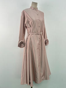 العروس الفرنسية الوقوف الخريف بأكمام طويلة على شكل خط في الهواء الطلق طوق مع وشاح اللباس - Product Image 6