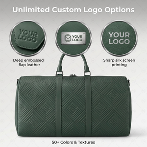 Bolsa de Viaje de Fin de Semana de Cuero PU con Logotipo Personalizado YIKU, Bolsa de Viaje de Gran Capacidad con Funda para Trolley OEM ODM - Product Image 2