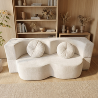Ensemble de canapés incurvés minimalistes modernes avec rembourrage en chenille, canapé-lit pliable à compression sous vide, rembourrage en éponge pour salon
