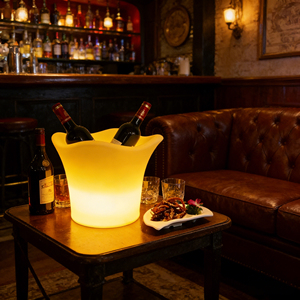 Accessoire de bar tendance, seau <span class=keywords><strong>à</strong></span> glace pour <span class=keywords><strong>vin</strong></span> avec éclairage LED, plateau <span class=keywords><strong>à</strong></span> <span class=keywords><strong>vin</strong></span> rechargeable avec lumière LED, bacs <span class=keywords><strong>à</strong></span> boissons pour boîte de nuit - Product Image 5