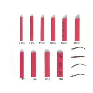 קוטר 0.18mm 3D גבות קעקוע Microblading רקמת מחט עבור Pernement איפור גבות קעקוע