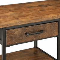 Meuble de bar à café en bois et fer GELIN, buffet multifonctionnel de style farmhouse avec tiroirs et plateau en bois pour cuisine/salon