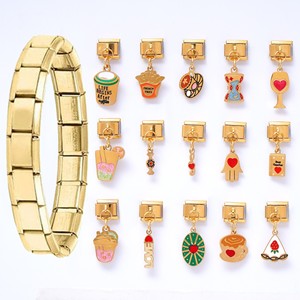 Stainless Steel Modular Pendant Bracelet Food Series DIY Jewelry Accessories Oil Dripping Charm Bracelets - Product Image 1