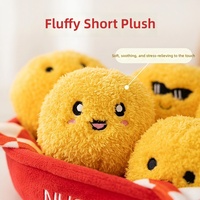 Lot de 5 Peluches amusantes en forme de poulet, avec expressions de dessin animé, pour le soutien émotionnel, avec panier, cadeau créatif en peluche sur le thème de la nourriture