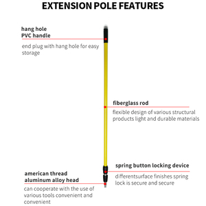 Accesorio para herramientas de limpieza, palo de fibra de vidrio ajustable de 13 pies, poste de extensión de escoba de barrido de suelo de plástico - Product Image 3