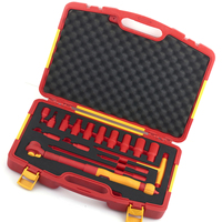 16pcs Hardware Tools VDE Insulated 3/8 Torque Wrench 1000V Extension Rod Socket T-wrench Suit