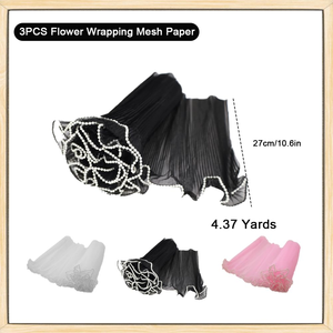 Hot Selling Frilly Bouquet Packaging Mesh Fixed Mesh Waterproof Diy Bouquet with Pearl Gauze - Product Image 4