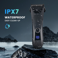 Tondeuse à poils corporels professionnelle PRITECH, étanche IPX7, tondeuse électrique, autonomie de 90 minutes, écran LED, rasoir rechargeable