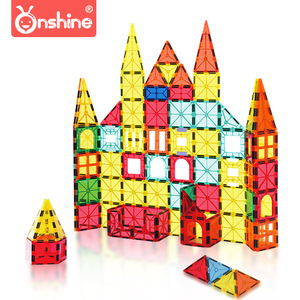 Blocs de construction magnétiques Onshine, ensemble de 108 pièces pour enfants de 4 à 6 ans, jouet éducatif de puzzle 3D avec design en vitrail - Product Image 2