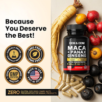 Capsules de Maca OEM à Marque Privée : Extrait Naturel de Ginseng Coréen Panax et Racine de Maca Noire, Rouge, Jaune pour le Soutien de l'Humeur et l'Énergie