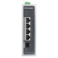 TP-LINK TL-SG2210P Switch PoE de Grado Industrial, Red en Anillo ERPS, Certificado CE, 48V, Montaje en Riel, 5/8 Puertos, 2 Ópticos, 8 Eléctricos
