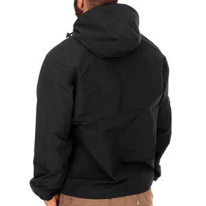 Custom Black Wholesale <strong>Half</strong> Zippolyeter Nylon Pullover Plain Printed <strong>Men</strong> Windbreaker <strong>Jacket</strong> - Product Image 3