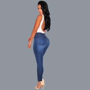 Jeans Femme Personnalisés de <span class=keywords><strong>Haute</strong></span> Qualité, <span class=keywords><strong>Taille</strong></span> <span class=keywords><strong>Haute</strong></span>, Extensibles, Grandes Tailles - Product Image 4