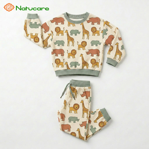 Ensemble de survêtement pour enfants en molleton doux, personnalisable OEM/ODM, 2 pièces, avec poches, pour tout-petits garçons - Product Image 3
