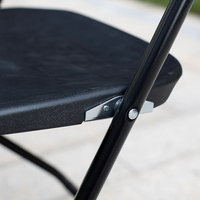 Chaises pliantes pour événements, dossier plat, extérieur, pour mariage et fêtes, couleur noire, vente en gros d'usine