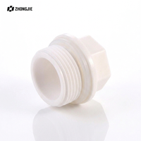 Bouchon fileté mâle PPR 20mm-25mm PN25, raccord de tuyauterie en plastique à visser, fusion à chaud pour l'alimentation en eau résidentielle