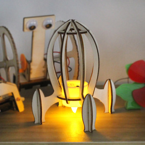 Kit de modelo de cohete de madera para niños, juguete educativo científico, ensamblaje manual, regalo artesanal de aprendizaje STEM - Product Image 3