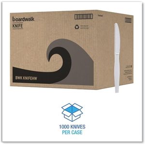 Couteau jetable en polystyrène blanc de grande taille pour la préparation et le service des aliments, kits de fournitures pour fêtes BWK - Product Image 3