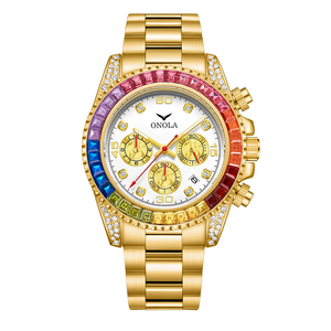 Reloj Onola 6842G Fashion Rainbow Diamond para Hombre, Multifuncional, de Cuarzo, Acero Inoxidable, Resistente al Agua 30M - Product Image 2