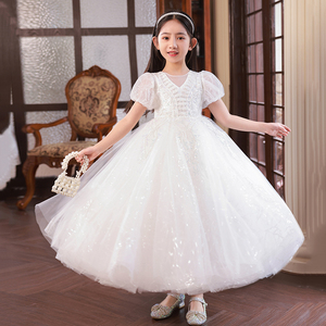 strapless open back dress Luxurious Girls Puffy Ball Gown Toddler Birthday Party Princess Dress main image 1