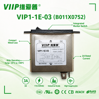 Filtre anti-bruit EMI pour entrée IEC VIP1-1E-03 B011X0752 3A 115/250VAC avec fusible intégré et interrupteur, filtre CEM pour ligne d'alimentation électronique