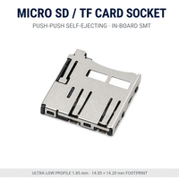 Connecteur de carte mémoire Micro SD TF 8 broches auto-éjectable de type push SMT pour téléphone portable, appareil portable intelligent