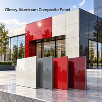 Panneau composite en aluminium gris brillant avec revêtement FEVE 1220x2440mm pour revêtement d'entrée de salle d'exposition