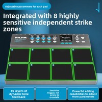 Tableau de percussion électronique NUX DP-2000 pour accompagnement, portable, design professionnel à montage en rack, matériau en silicone