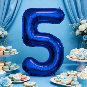 Party Love High-quality party supplies and decorations Balloon Number 5 Blue Dark 1M Foil Mylar Party Decoration - Product Image 6