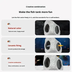 Ornamento in Ceramica per <span class=keywords><strong>Acquario</strong></span> - Rifugio e Nido Decorativo per Riproduzione di Gamberetti e <span class=keywords><strong>Ciclidi</strong></span>, Prodotto in Cina - Product Image 2