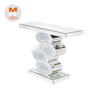Nouvelle table console miroir diamant écrasé avec lumières LED pour salon