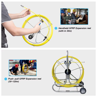 Caméra de contrôle vidéo portable modulaire flexible rotative à 360° étanche IP68 avec tige de poussée pour tuyaux, câble de 20-120 m pour usage commercial et résidentiel
