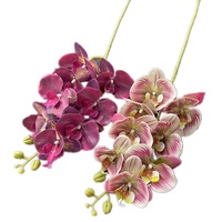Grande orchidée Phalaenopsis artificielle à 8 têtes en latex, grande fleur papillon pour Noël et la fête des mères
