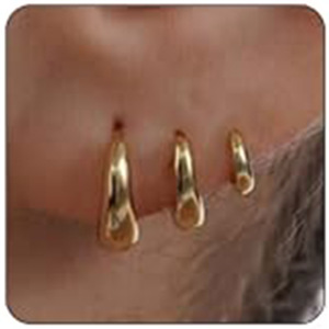 Nuovi Orecchini a C Aperti Spessi Placcati <span class=keywords><strong>Oro</strong></span> 14K in Rame, Stile Europa e America, Orecchini per Cartilagine di Alta Qualità e Chic - Product Image 2
