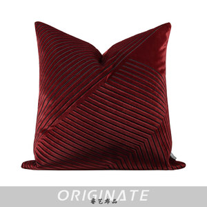 ปลอกหมอนสีแดงไวน์หรู<span class=keywords><strong>ของ</strong></span> Ruiyi พร้อมด้วยพืช<span class=keywords><strong>สาม</strong></span><span class=keywords><strong>มิติ</strong></span>ที่ทันสมัยสำหรับตกแต่งโซฟาในร่ม - Product Image 5