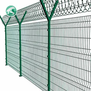 Waterproof airport 3d fence supplier galvanized razor barbed wire mesh secured fence high security metal 3d fence for airport