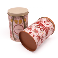 Customized Wholesale Biscuit Round Iron Box Packaging for Candy Cake Iron Box Packaging