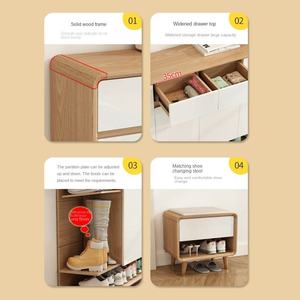 ตู้เก็บรองเท้าแบบมีบานประตู 6 ชั้น ตู้เก็บรองเท้าทางเข้าบ้าน ตู้เก็บรองเท้าไม้สไตล์โมเดิร์น - Product Image 6