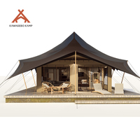 Kawagebo Kamp (KK) Wild Luxury 1-4 Personnes Toile imperméable en PVC/PVDF 117 ㎡   Tente de camping Safari Glamping Lodge pour hôtel