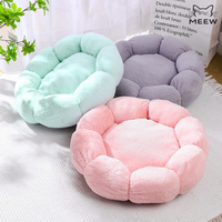 Coussin douillet pour animaux de compagnie, lit rond en peluche pour chien et chat, coussin moelleux d'hiver, nid douillet d'intérieur pour chats et chiens