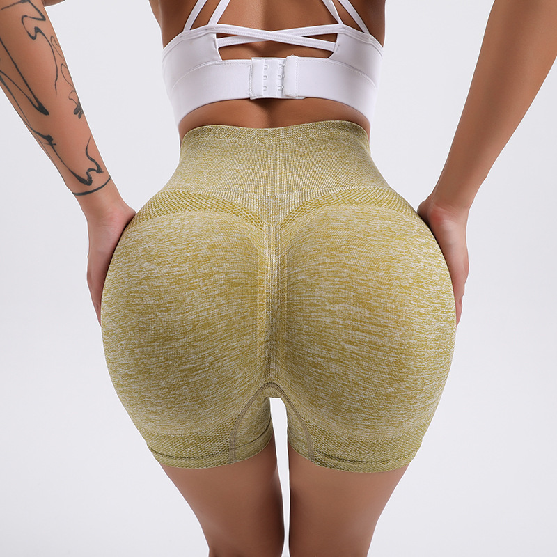 Yoga pants short summer belly peach buttocks fitness pants high waist buttocks breathable outer wear sports bottom three inch
