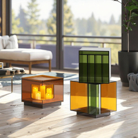 Table basse en acrylique design simple et moderne avec panneau en bois pour le salon et la chambre à coucher-comprend un porte-revues pour les meubles de maison